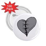 Sewn Up Dark Heart 2.25  Button (100 pack)