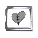 Sewn Up Dark Heart Mega Link Italian Charm (18mm)