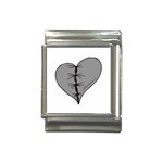 Sewn Up Dark Heart Italian Charm (13mm)