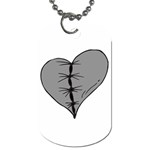 Sewn Up Dark Heart Dog Tag (One Side)