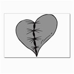 Sewn Up Dark Heart Postcard 4 x 6  (Pkg of 10)