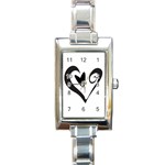 Heart Inside a Heart Rectangular Italian Charm Watch