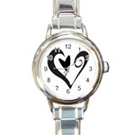 Heart Inside a Heart Round Italian Charm Watch