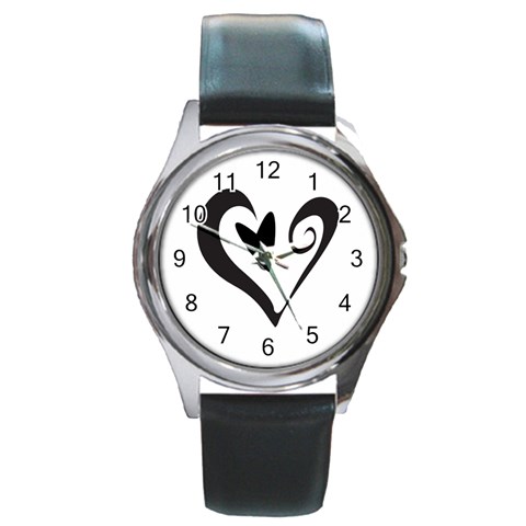 Heart Inside a Heart Round Metal Watch from ArtsNow.com Front