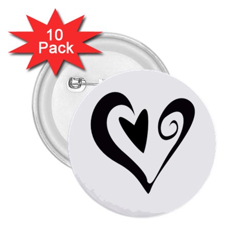Heart Inside a Heart 2.25  Button (10 pack) from ArtsNow.com Front