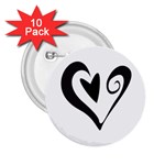 Heart Inside a Heart 2.25  Button (10 pack)