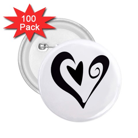 Heart Inside a Heart 2.25  Button (100 pack) from ArtsNow.com Front