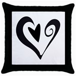 Heart Inside a Heart Throw Pillow Case (Black)