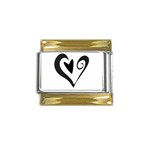 Heart Inside a Heart Gold Trim Italian Charm (9mm)