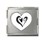 Heart Inside a Heart Mega Link Heart Italian Charm (18mm)