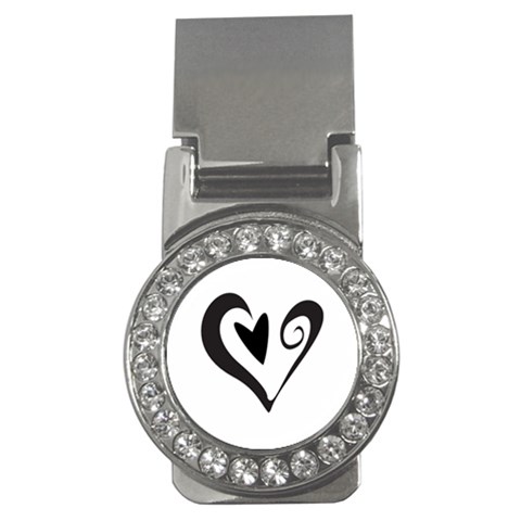Heart Inside a Heart Money Clip (CZ) from ArtsNow.com Front