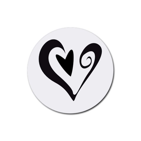Heart Inside a Heart Rubber Round Coaster (4 pack) from ArtsNow.com Front