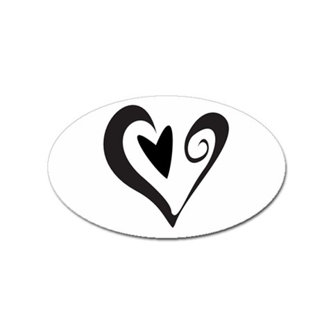 Heart Inside a Heart Sticker Oval (100 pack) from ArtsNow.com Front