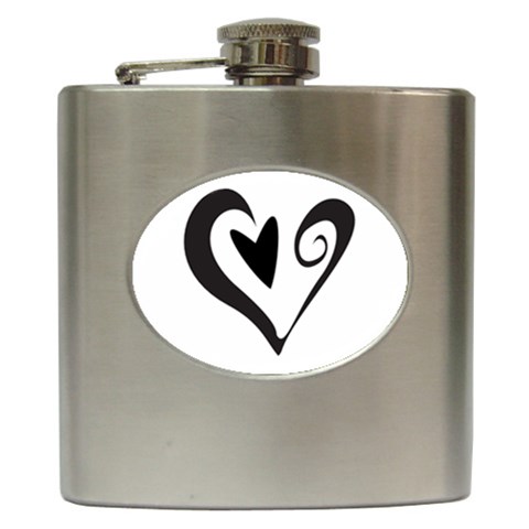 Heart Inside a Heart Hip Flask (6 oz) from ArtsNow.com Front