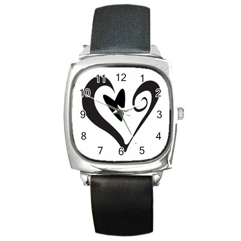 Heart Inside a Heart Square Metal Watch from ArtsNow.com Front