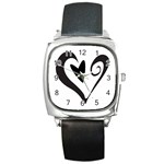 Heart Inside a Heart Square Metal Watch