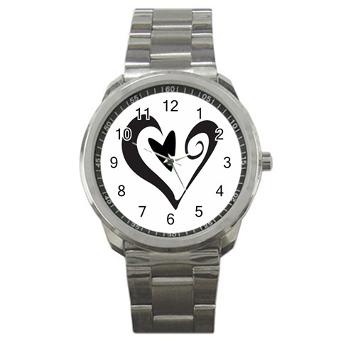 Heart Inside a Heart Sport Metal Watch from ArtsNow.com Front