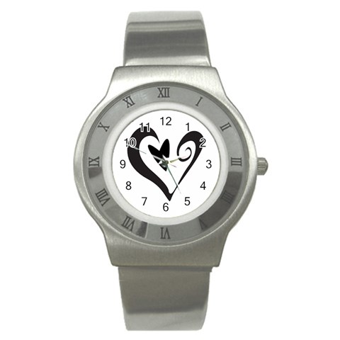 Heart Inside a Heart Stainless Steel Watch from ArtsNow.com Front