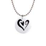 Heart Inside a Heart 1  Button Necklace