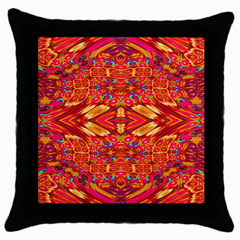 Sugarpattern Throw Pillow Case (Black) from ArtsNow.com Front