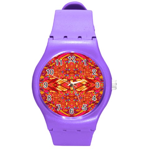 Sugarpattern Round Plastic Sport Watch Medium from ArtsNow.com Front