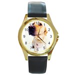  Round Gold Metal Watch