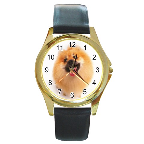 Round Gold Metal Watch from ArtsNow.com Front