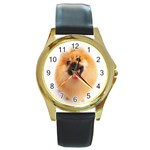  Round Gold Metal Watch