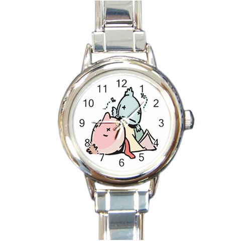 Dead Cartoons Round Italian Charm Watch from ArtsNow.com Front