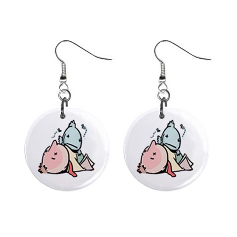 Dead Cartoons 1  Button Earrings from ArtsNow.com Front