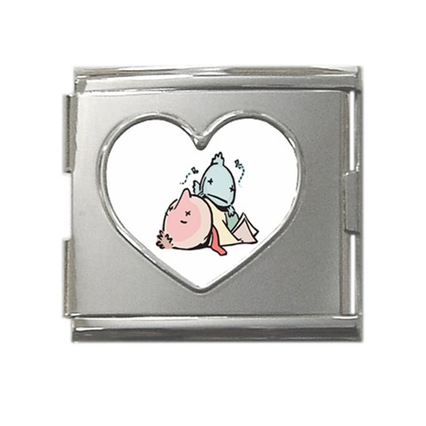Dead Cartoons Mega Link Heart Italian Charm (18mm) from ArtsNow.com Front