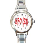 Broken Round Italian Charm Watch