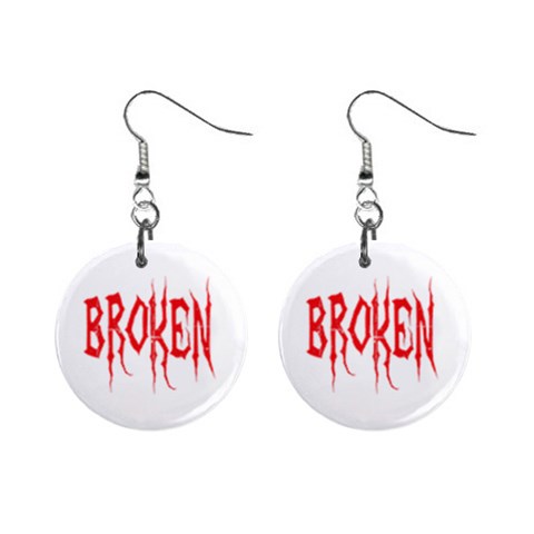 Broken 1  Button Earrings from ArtsNow.com Front