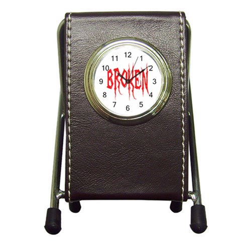 Broken Pen Holder Desk Clock from ArtsNow.com Front