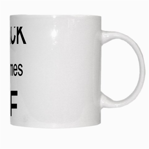 Black Becomes Me White Mug from ArtsNow.com Right