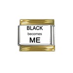Black Becomes Me Gold Trim Italian Charm (9mm)