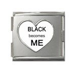 Black Becomes Me Mega Link Heart Italian Charm (18mm)