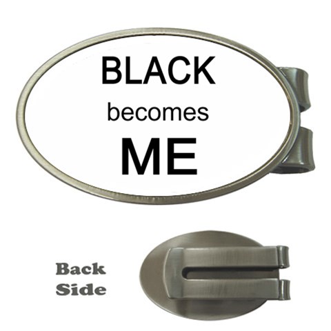Black Becomes Me Money Clip (Oval) from ArtsNow.com Front