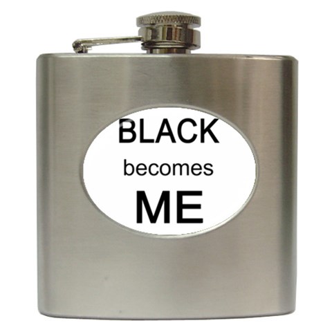 Black Becomes Me Hip Flask (6 oz) from ArtsNow.com Front
