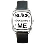 Black Becomes Me Square Metal Watch