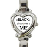 Black Becomes Me Heart Italian Charm Watch