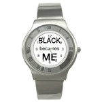 Black Becomes Me Stainless Steel Watch
