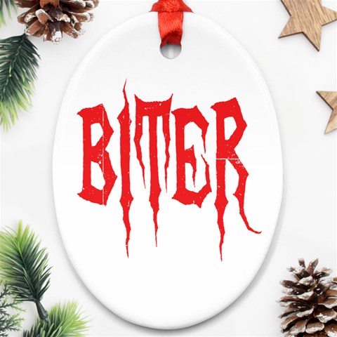 Biter Ornament (Oval) from ArtsNow.com Front