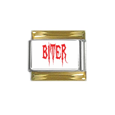 Biter Gold Trim Italian Charm (9mm) from ArtsNow.com Front