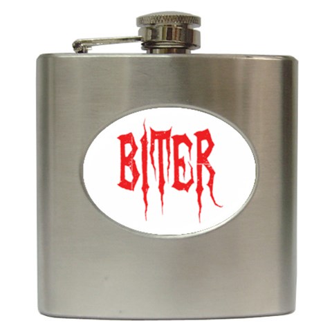 Biter Hip Flask (6 oz) from ArtsNow.com Front