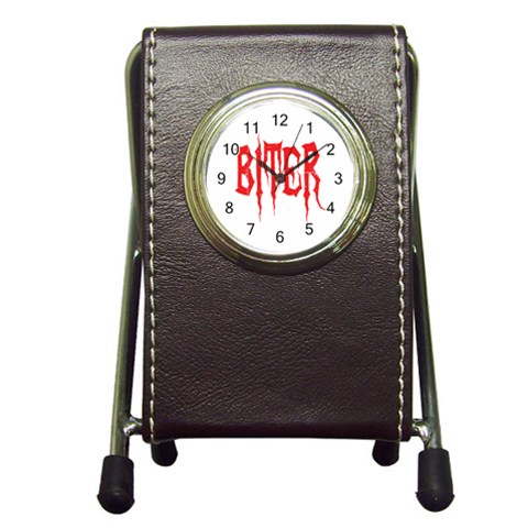 Biter Pen Holder Desk Clock from ArtsNow.com Front