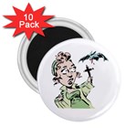Scared Woman Holding Cross 2.25  Magnet (10 pack)