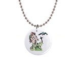 Scared Woman Holding Cross 1  Button Necklace