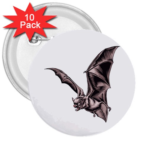 Vampire Bat 3  Button (10 pack) from ArtsNow.com Front