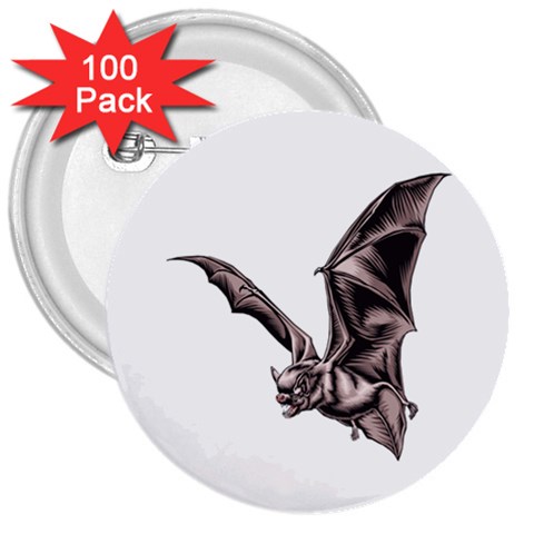 Vampire Bat 3  Button (100 pack) from ArtsNow.com Front